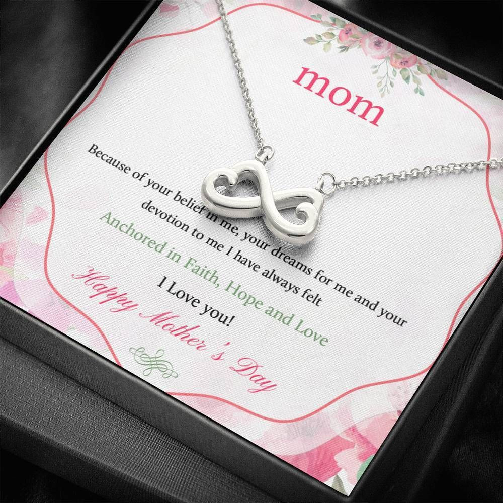 Gift For Mom Infinity Heart Necklace Anchored In Faith Hope And Love