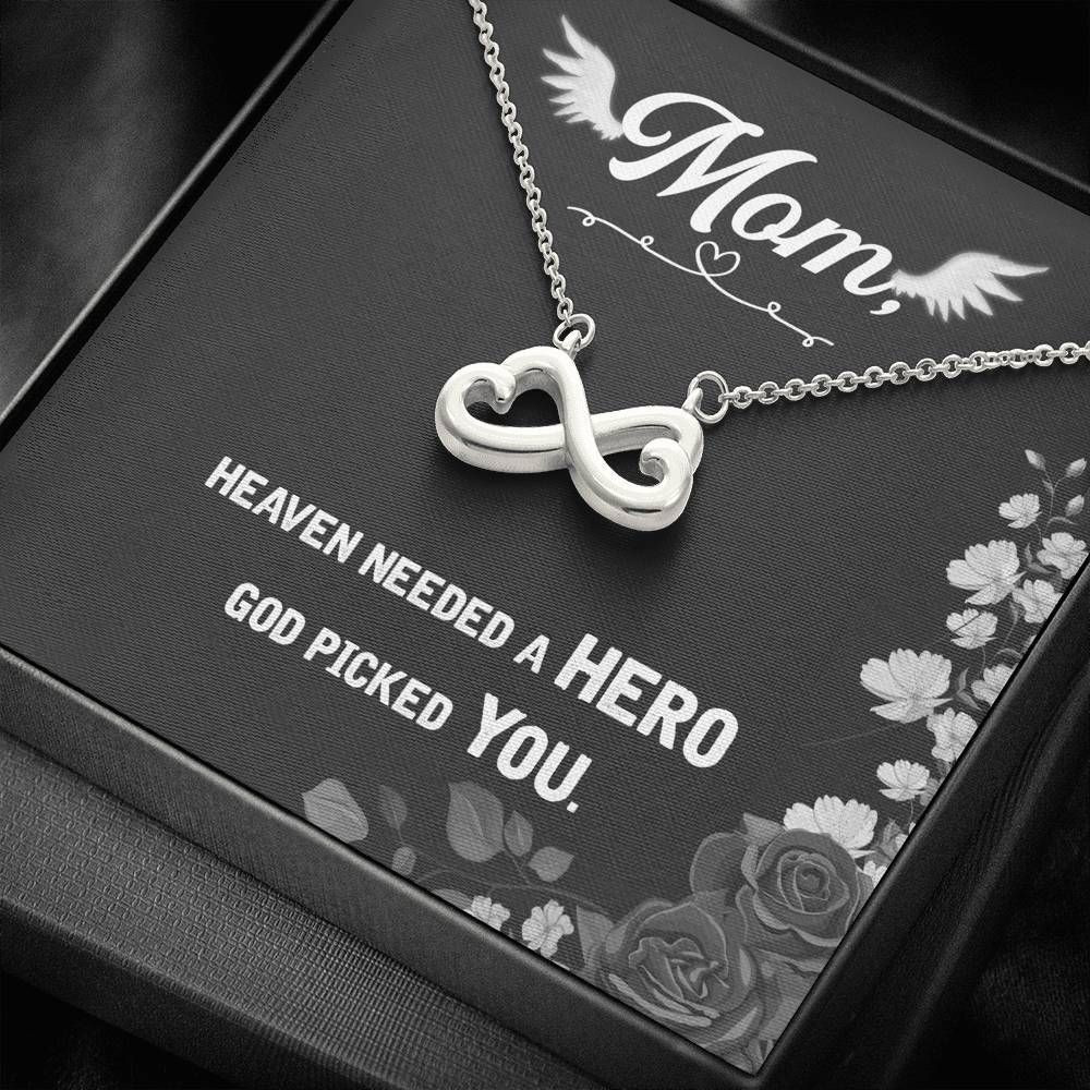 Gift For Mom Infinity Heart Necklace Heaven Need A Hero Pick You