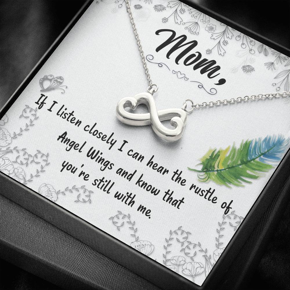 Gift For Mom Infinity Heart Necklace I Can Hear The Rustle Of Angel Wings
