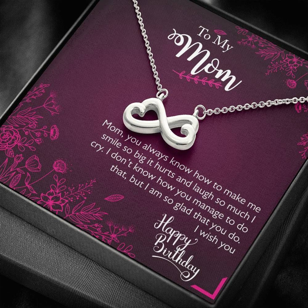 Gift For Mom Infinity Heart Necklace I Wish You Happy Birthday