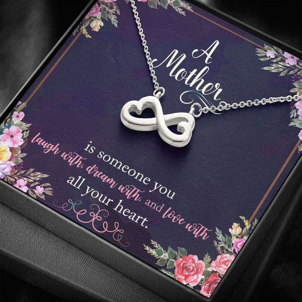 Gift For Mom Infinity Heart Necklace Love Her With All Your Heart
