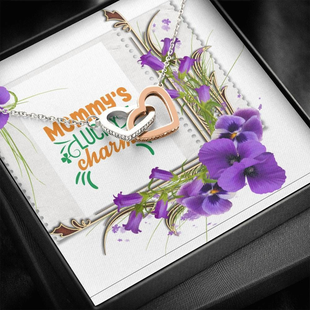 Gift For Mom Interlocking Hearts Necklace Mommy’s Lucky Charm
