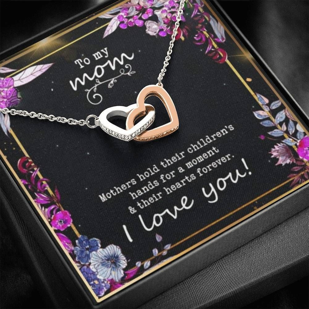 Gift For Mom Interlocking Hearts Necklace Mothers Hold Their Hearts