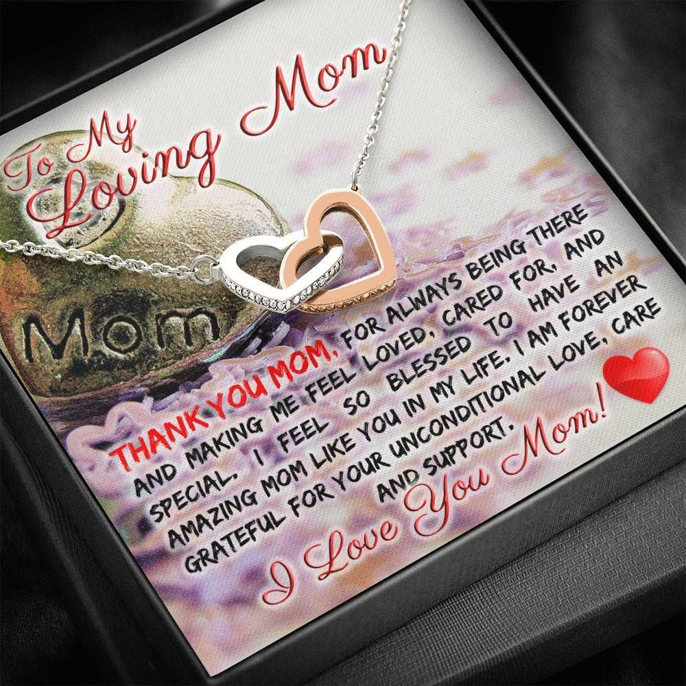 Gift For Mom Interlocking Hearts Necklace Thank You For Always Being There