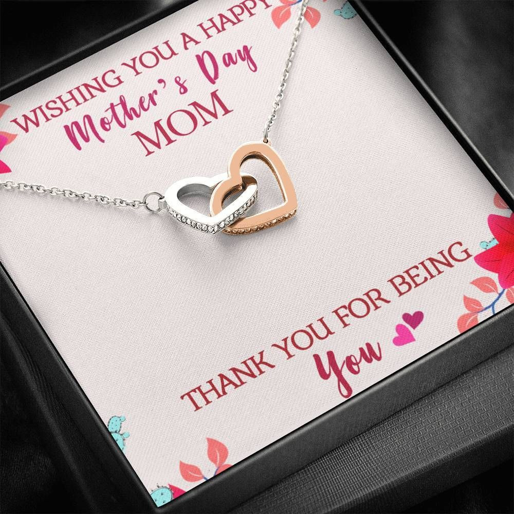 Gift For Mom Interlocking Hearts Necklace Thank You For Being You