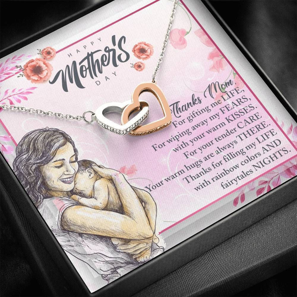 Gift For Mom Interlocking Hearts Necklace Thanks For Filling My Life
