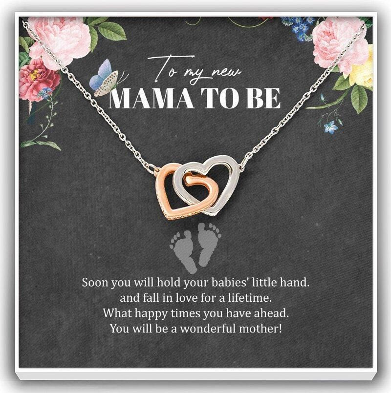 Gift For Mom Interlocking Hearts Necklace You Will Hold Your Babies? Little Hand