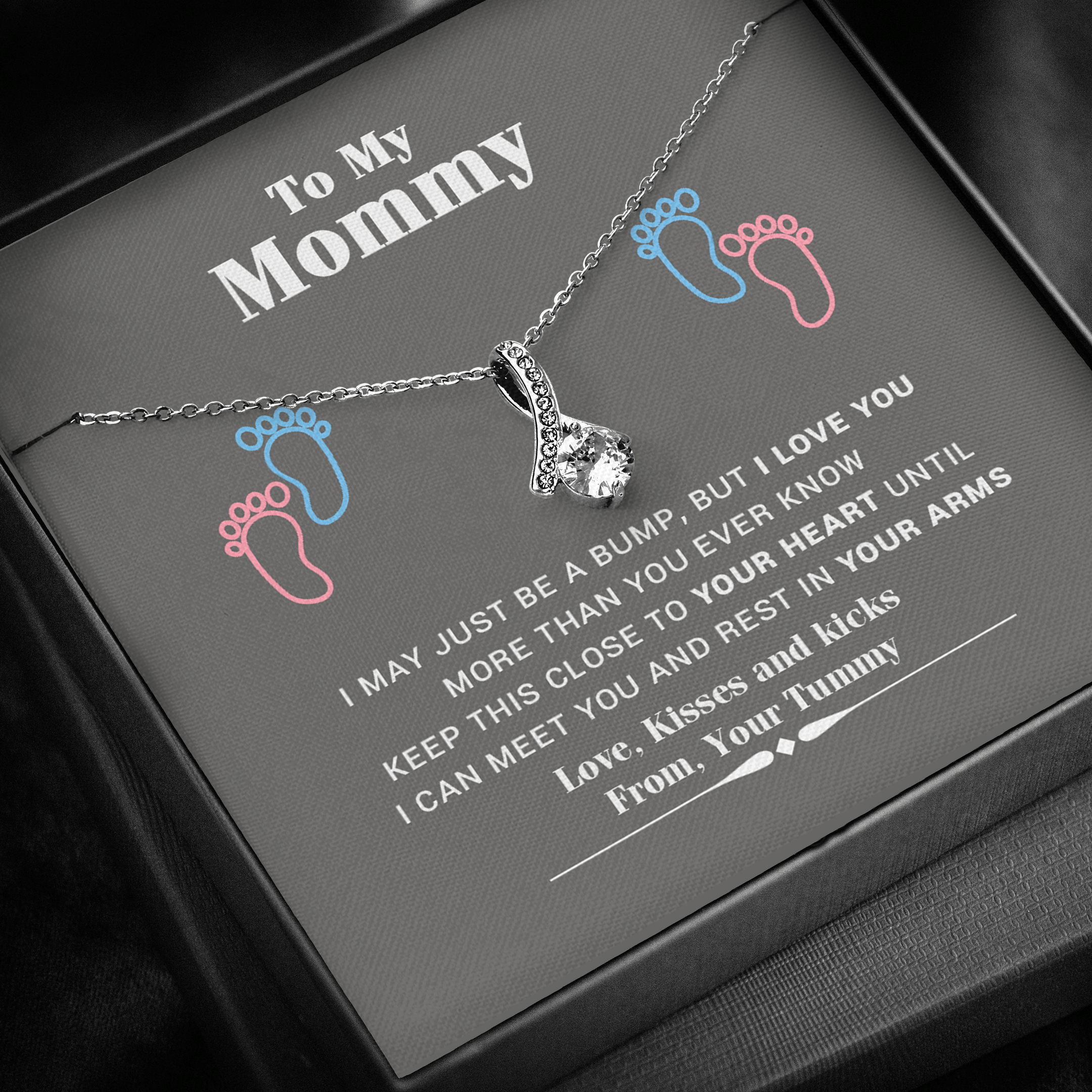 Gift For Mom Keep This Close To Your Heart 14K White Gold Alluring Beauty Necklace