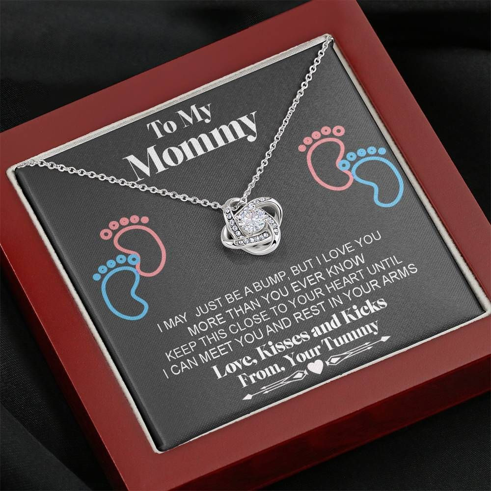 Gift For Mom Love Kisses And Kicks Love Knot Necklace