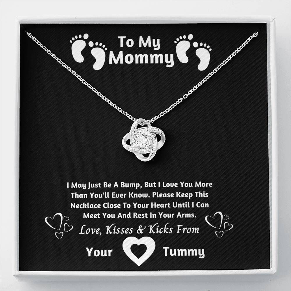 Gift For Mom Love Knot Necklace I Can’t Wait To Meet You