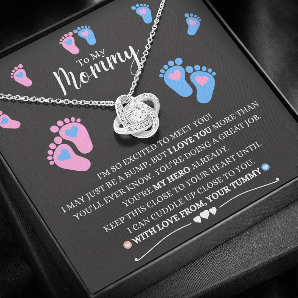 Gift For Mom Love Knot Necklace I’m So Excited To Meet You