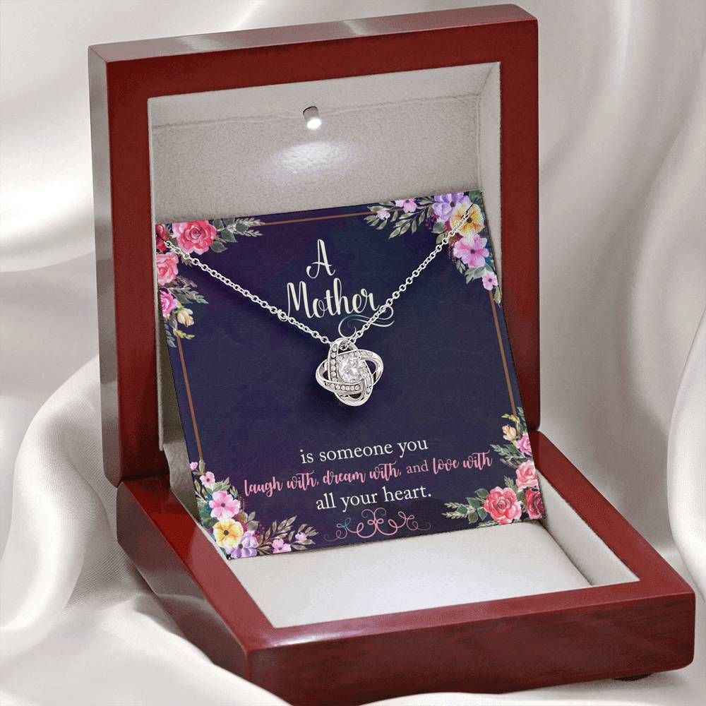Gift For Mom Love Knot Necklace Mother Is Someone You Love With All Your Heart