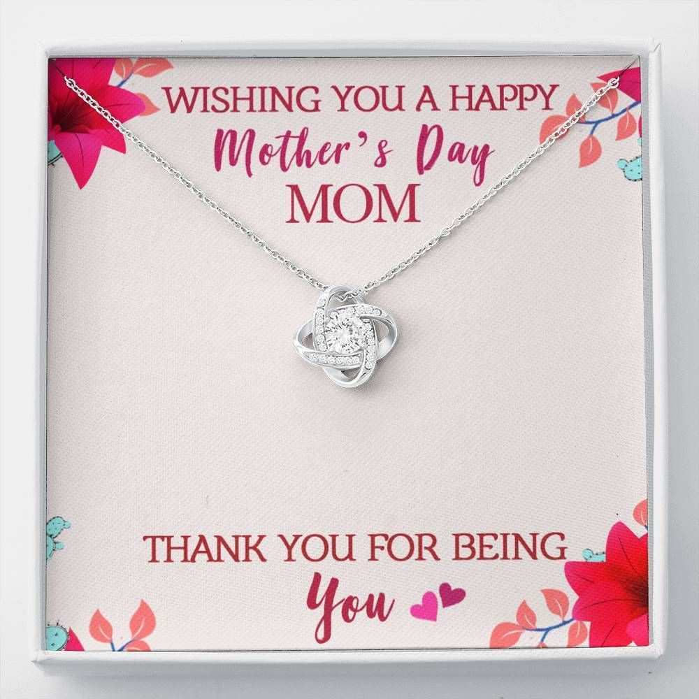 Gift For Mom Love Knot Necklace Wish You A Happy Mother’s Day