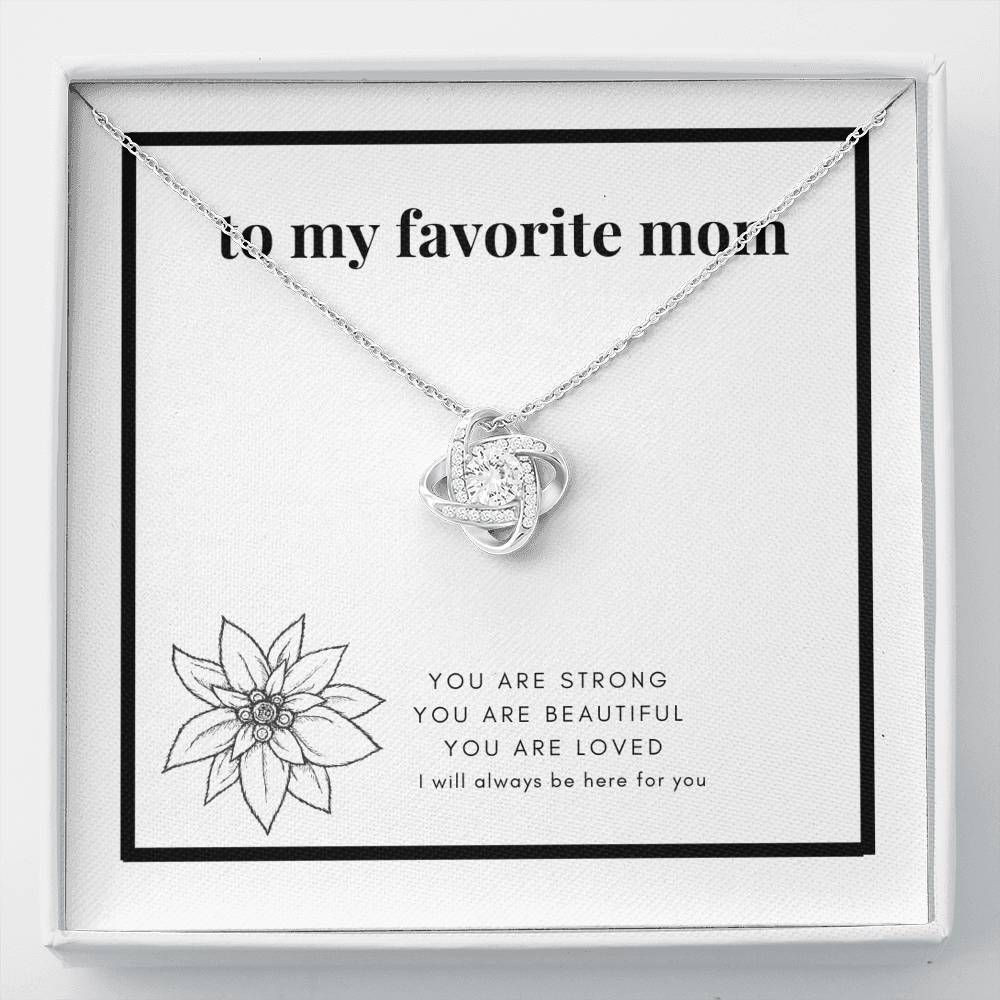 Gift For Mom Love Knot Necklace You Are Beautiful