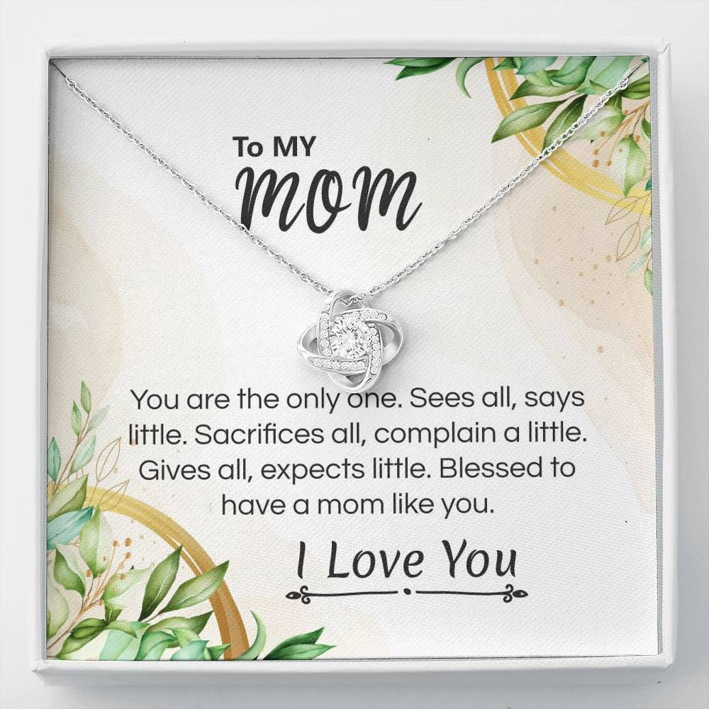 Gift For Mom Love Knot Necklace You Are The Only One
