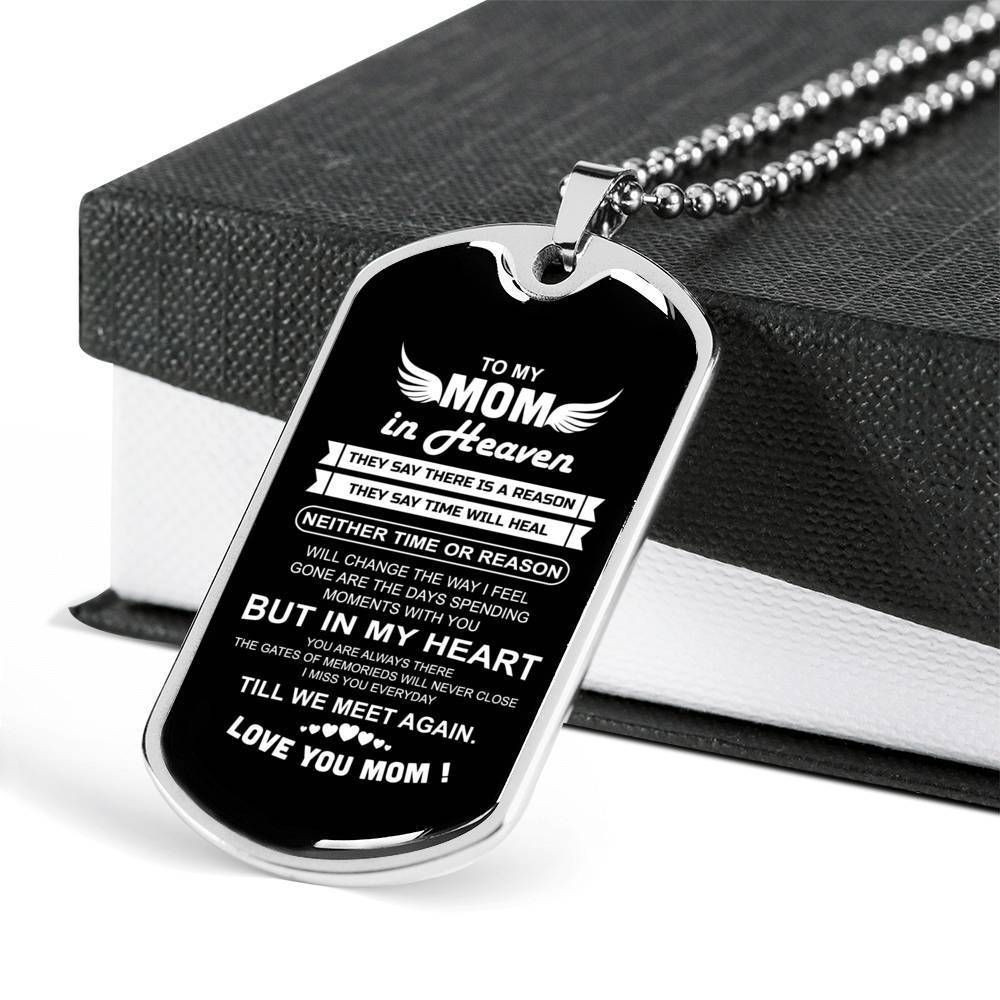 Gift For Mom Love You Mom Dog Tag Necklace