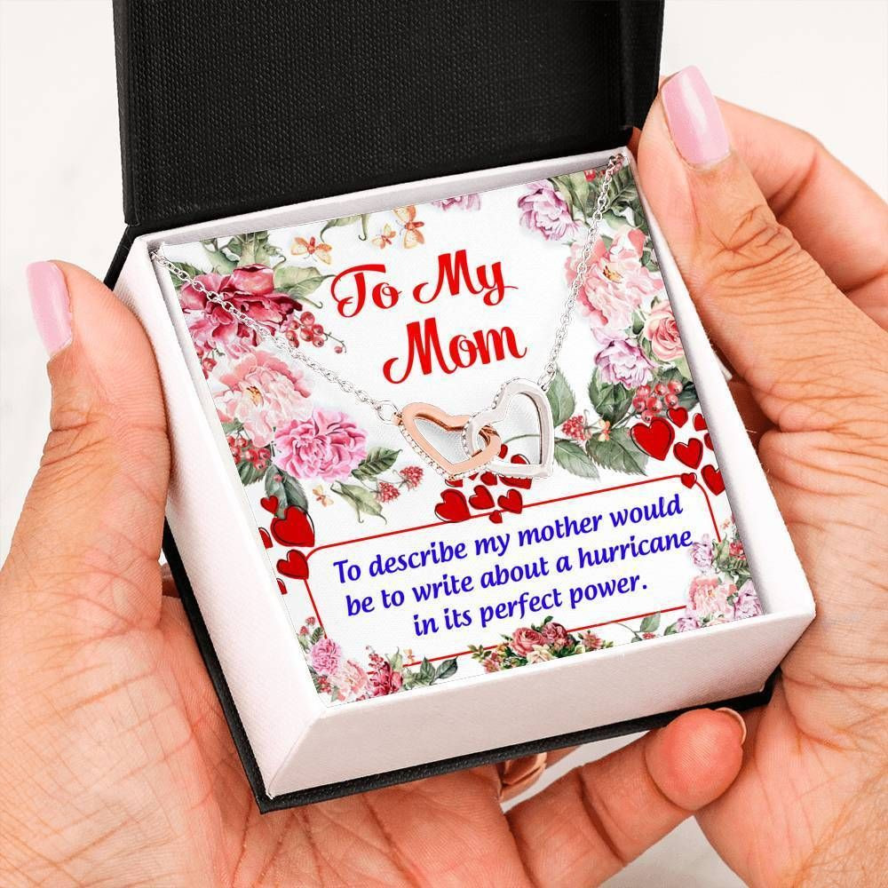 Gift For Mom Love You Mom Interlocking Hearts Necklace