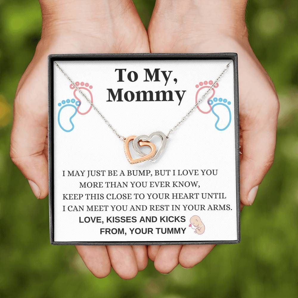 Gift For Mom Love You More Interlocking Hearts Necklace