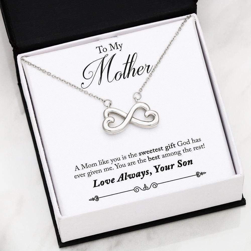 Gift For Mom Loving Message Infinity Heart Necklace You’re The Sweetest Gift