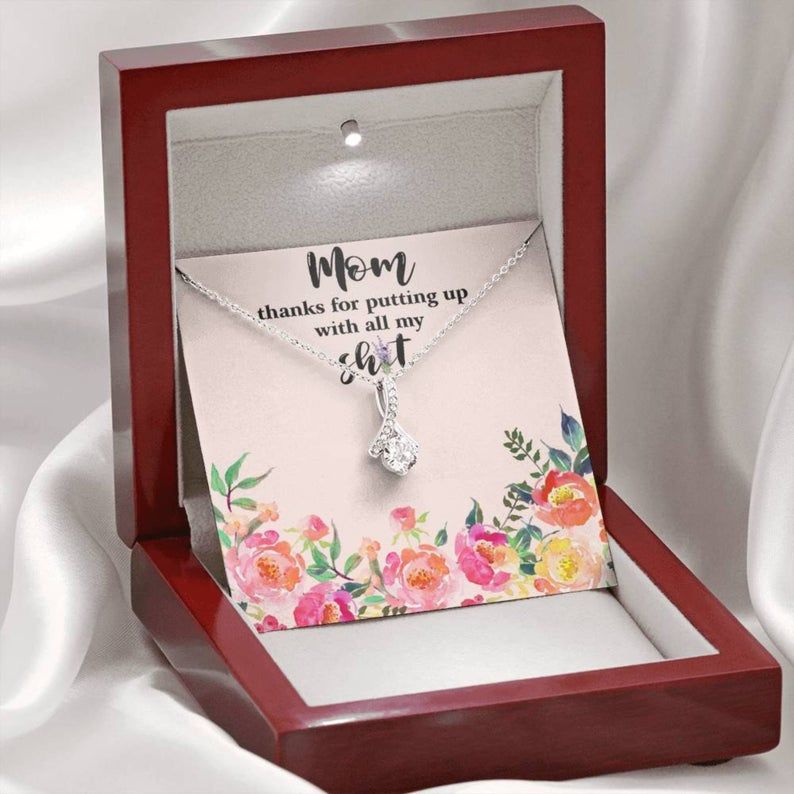Gift for Mom Necklace Funny Mothers Day Gift for Mom, Mother’s Day Necklace Alluring Beauty Necklace for Mom, Mom Jewelry Gift