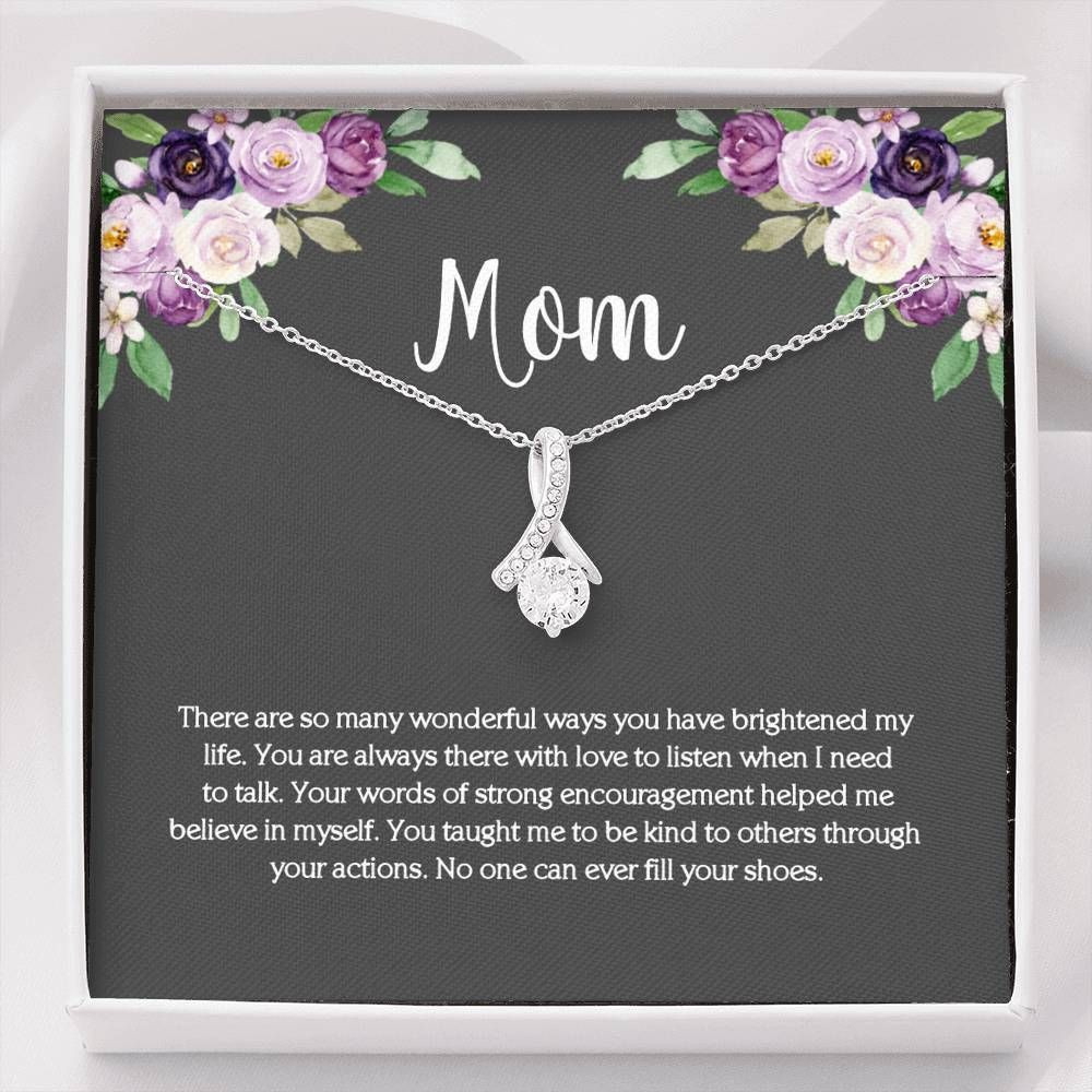 Gift For Mom No One Can Ever Fill Your Shoes 14k White Gold Alluring Beauty Necklace