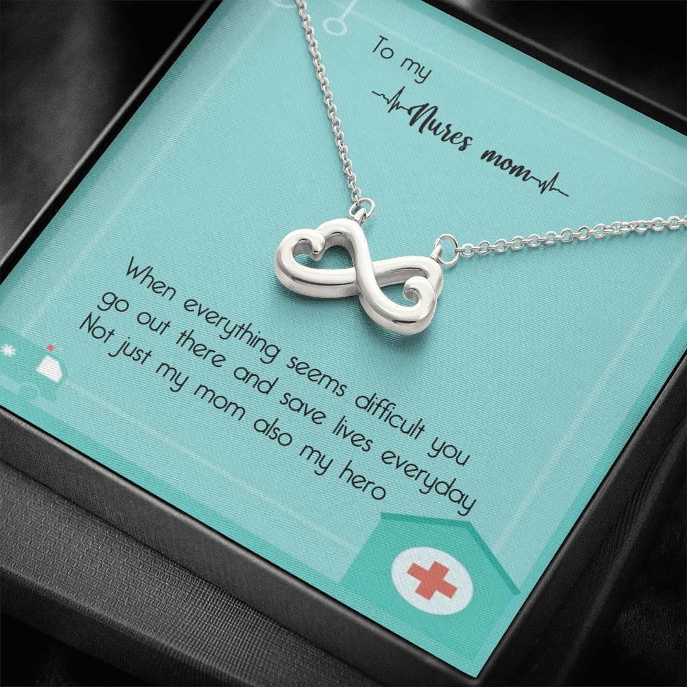 Gift For Mom Nurse Mom Infinity Heart Necklace You Save Lives Everyday