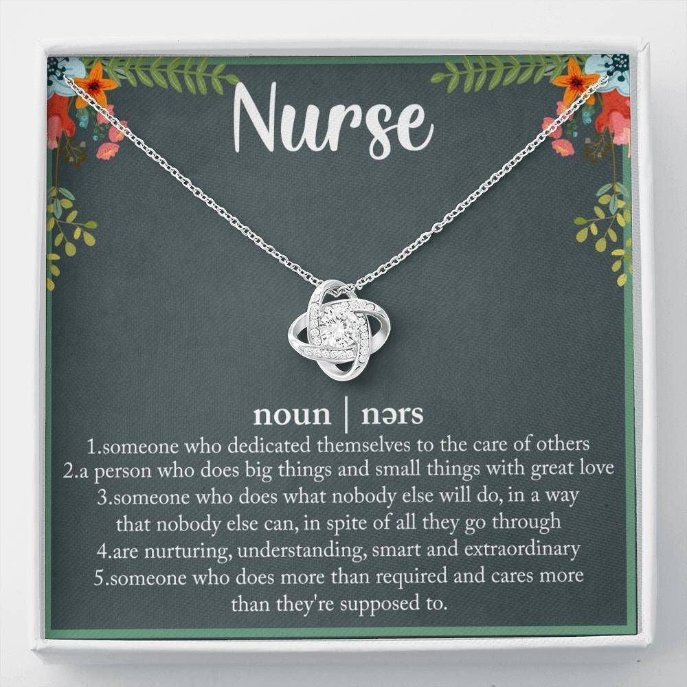 Gift For Mom Nurse Noun Love Knot Necklace