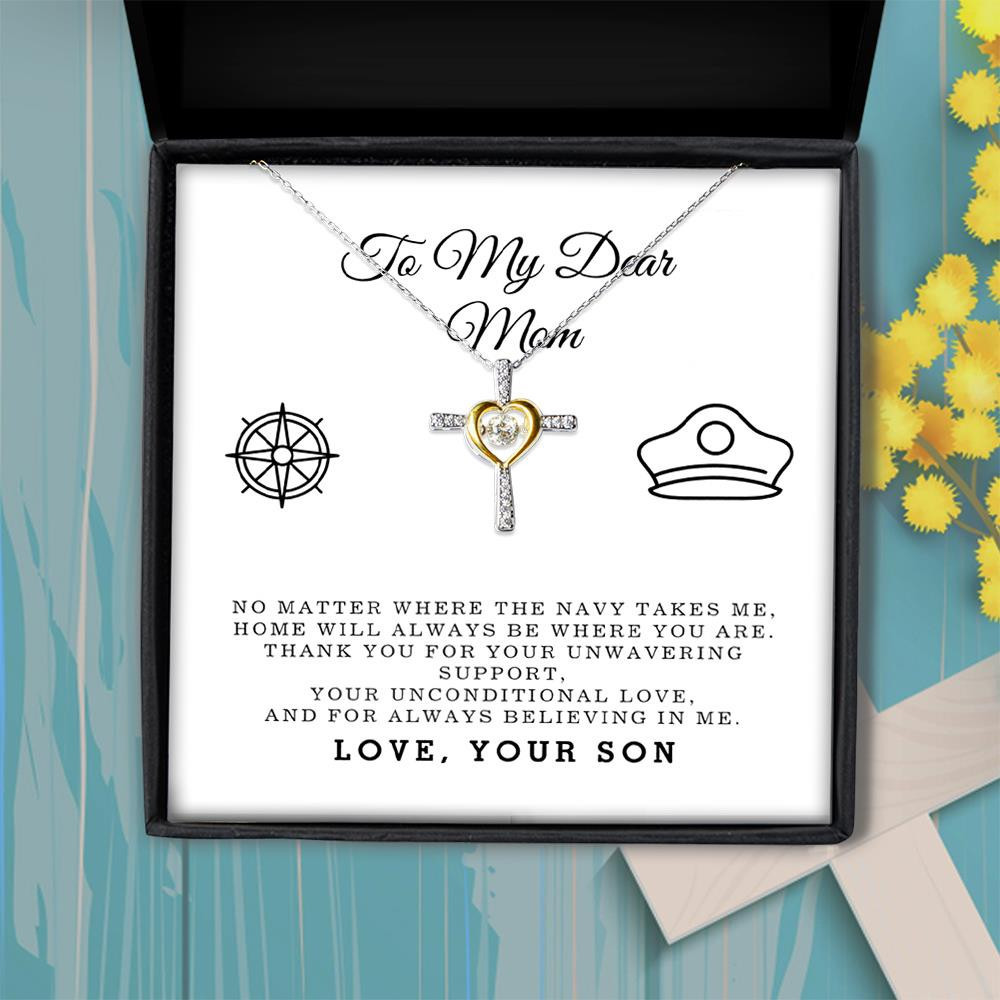 Gift For Mom Thank You For Your Support Cross Dancing Necklace