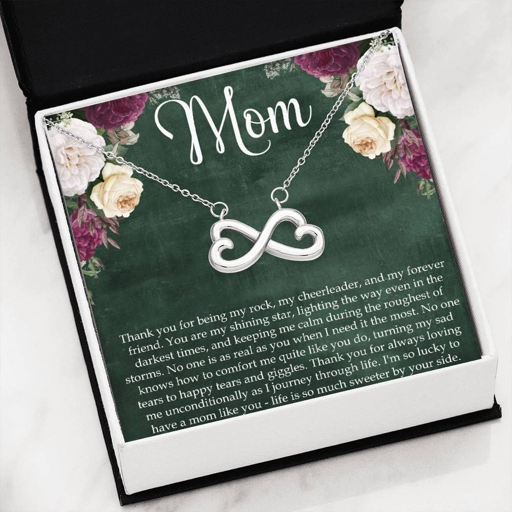 Gift For Mom Thankful Loving Message Infinity Hearts Necklace You’re My Shining Star