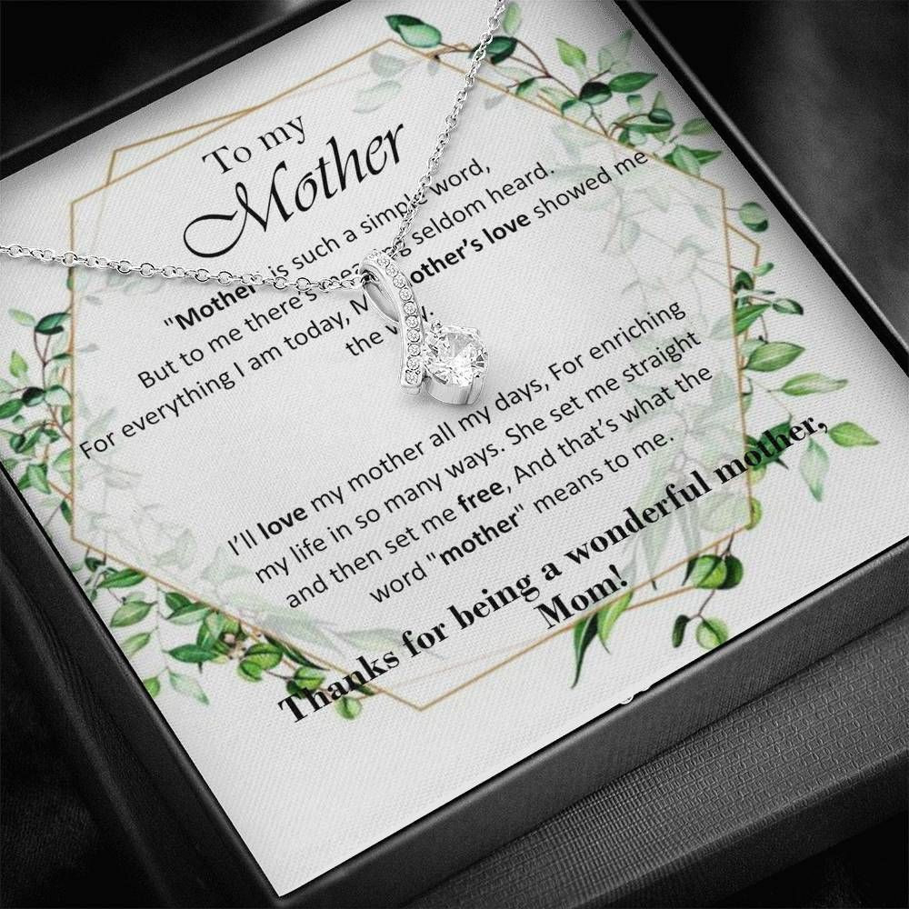 Gift For Mom That’s What The Word Mother Means To Me 14K White Gold Alluring Beauty Necklace