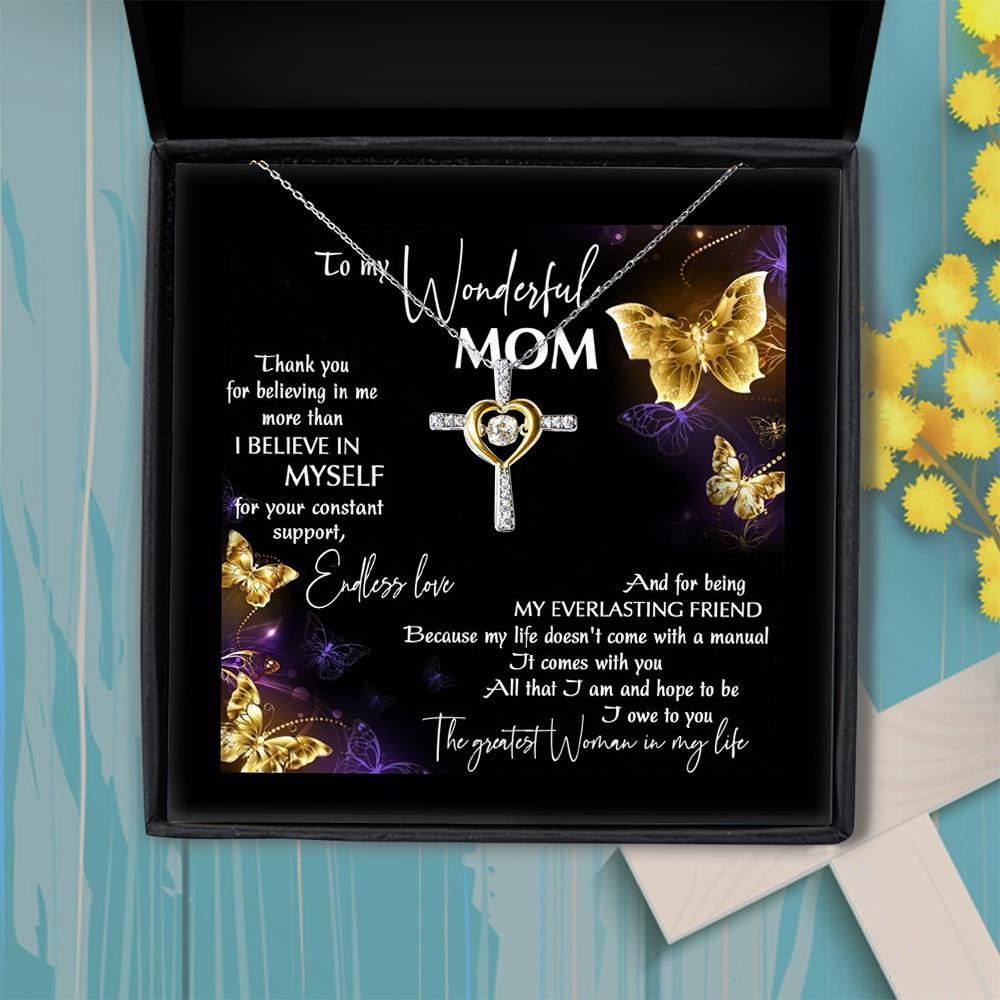 Gift For Mom The Greatest Woman In My Life Cross Dancing Necklace