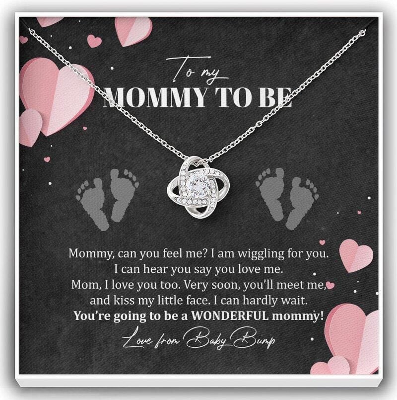 Gift For Mom To Be Can You Feel Me Love Knot Necklace