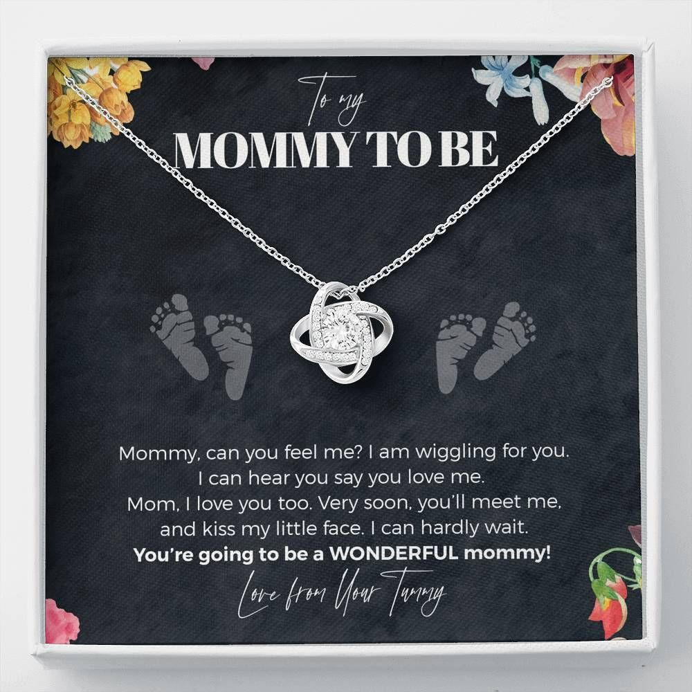 Gift For Mom To Be I Can Hear You Say You Love Me Love Knot Necklace