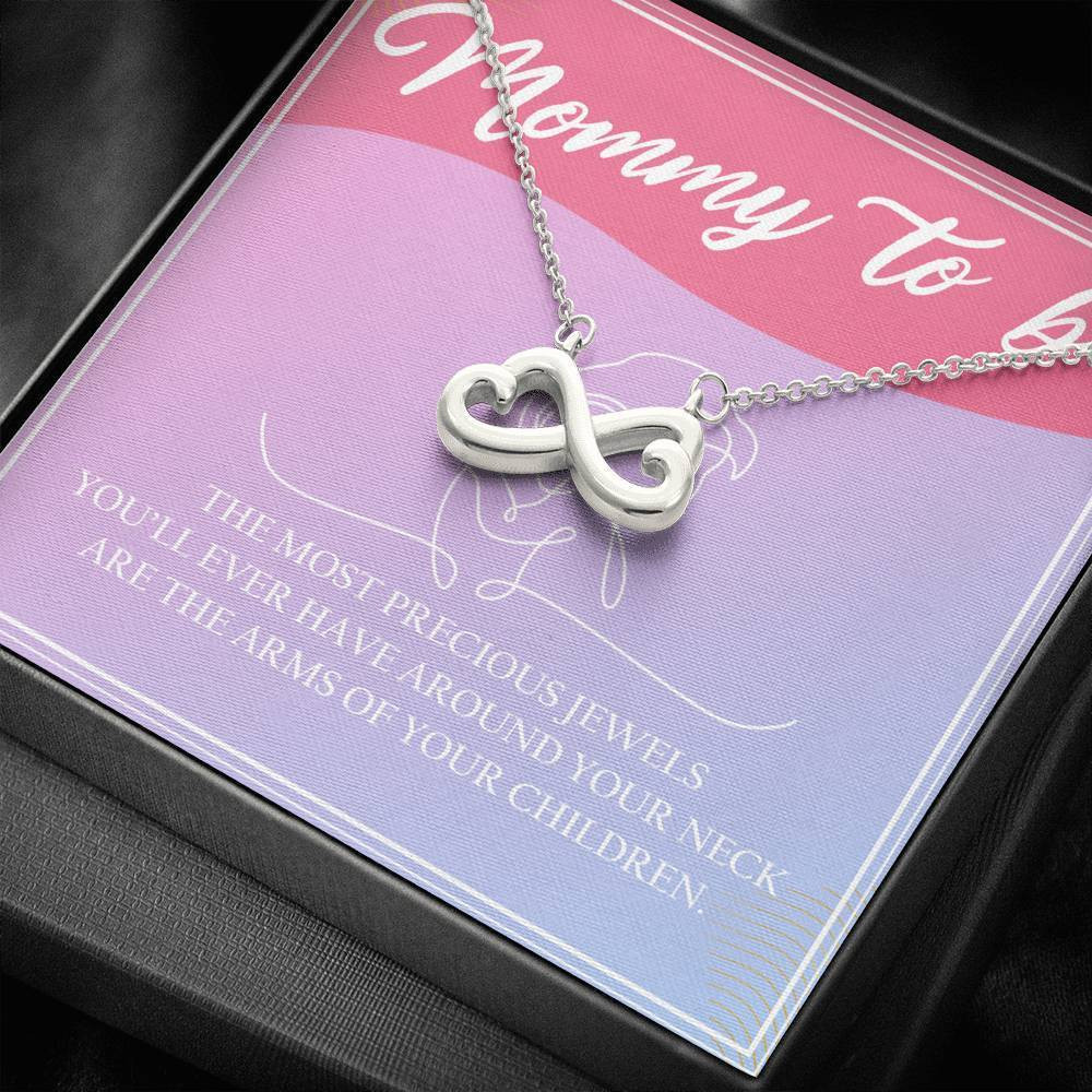 Gift For Mom To Be Infinity Heart Necklace The Most Precious Jewels You Will Ever Have Around Your Neck