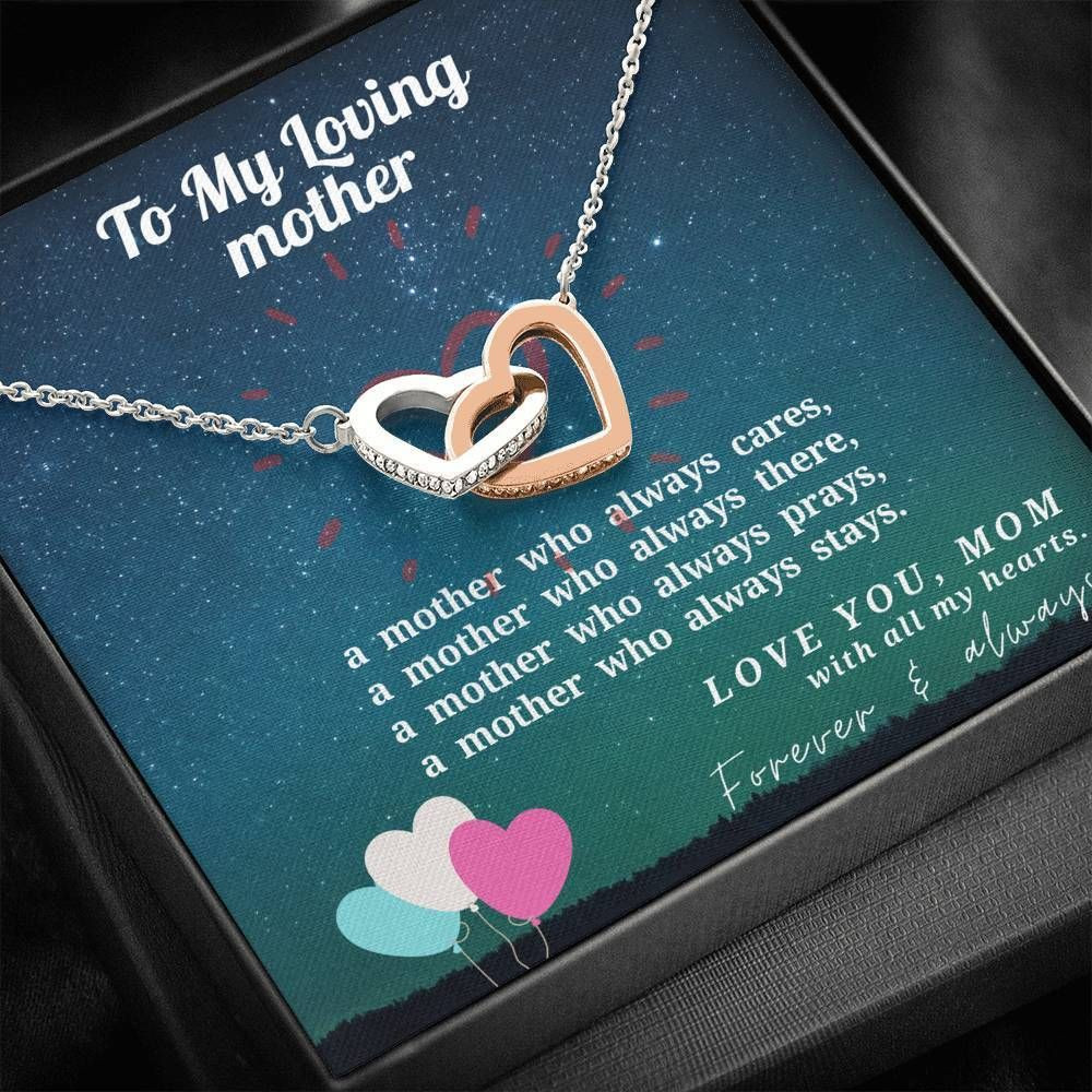 Gift For Mom Who Always Cares Interlocking Hearts Necklace