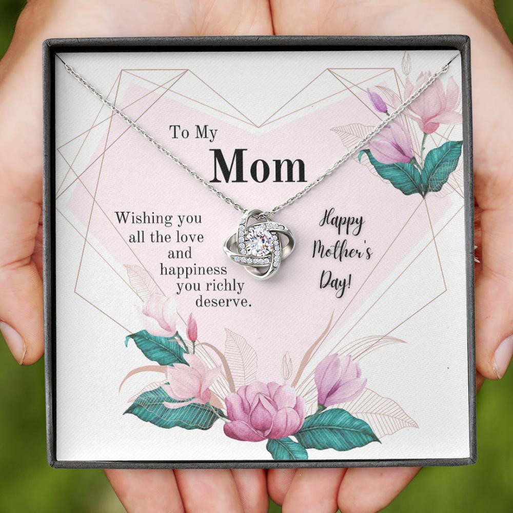 Gift For Mom Wishing You All The Love Happy Mother’s Day Love Knot Necklace