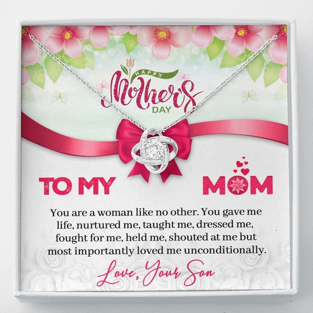 Gift For Mom You Are A Woman Like No Other Love Knot Necklace