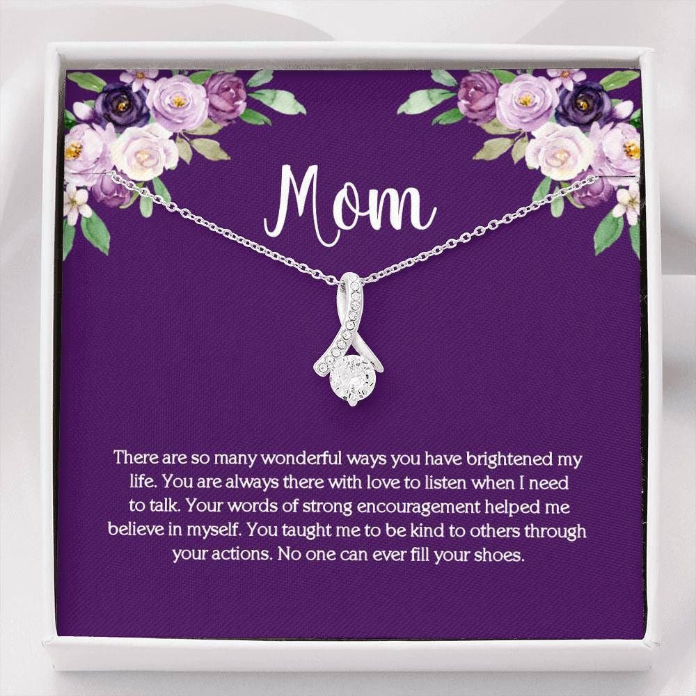 Gift For Mom You Are Always There With Love 14k White Gold Alluring Beauty Necklace