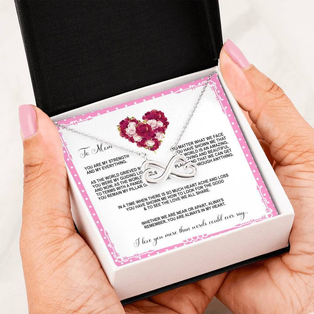 Gift For Mom You Are My Guiding Light Enduring Infinity Hearts Necklace