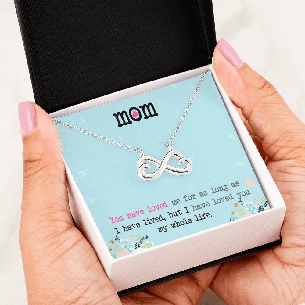 Gift For Mom You Have Loved Me 14K White Gold Infinity Heart Necklace