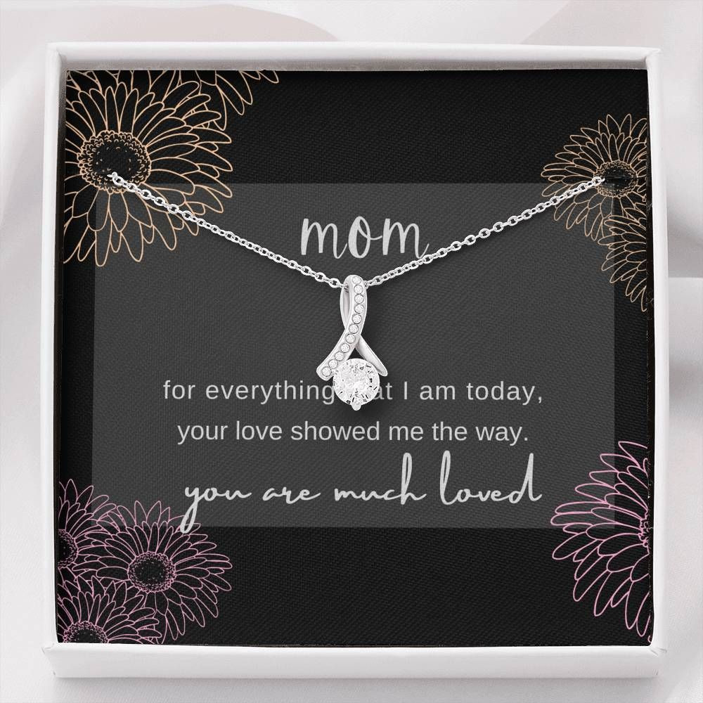 Gift For Mom Your Love Showed Me The Way 14K White Gold Alluring Beauty Necklace