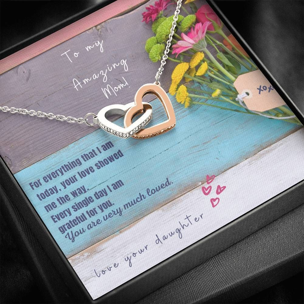 Gift For Mom Your Love Showed Me The Way Interlocking Hearts Necklace