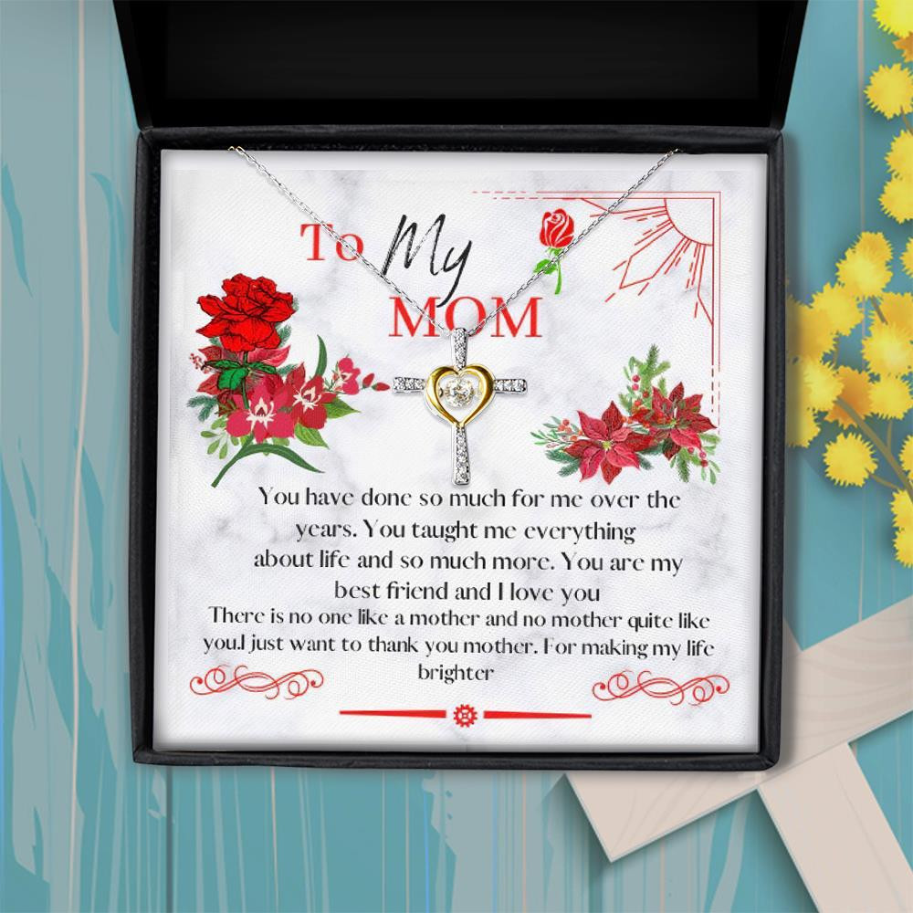 Gift For Mom You’re My Best Friend Cross Dancing Necklace