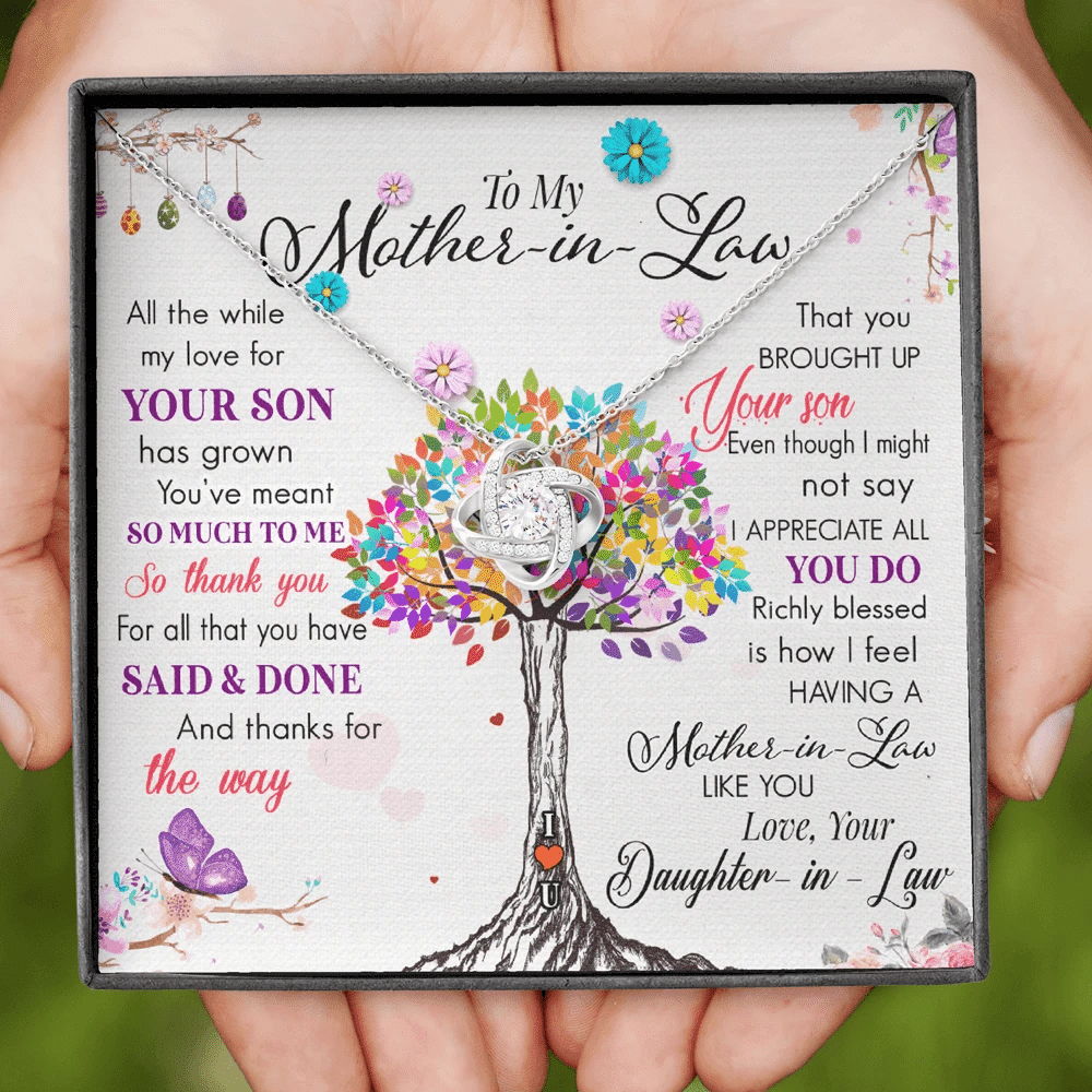 Gift For Mother In Law I Appreciate All You Do Love Knot Necklace