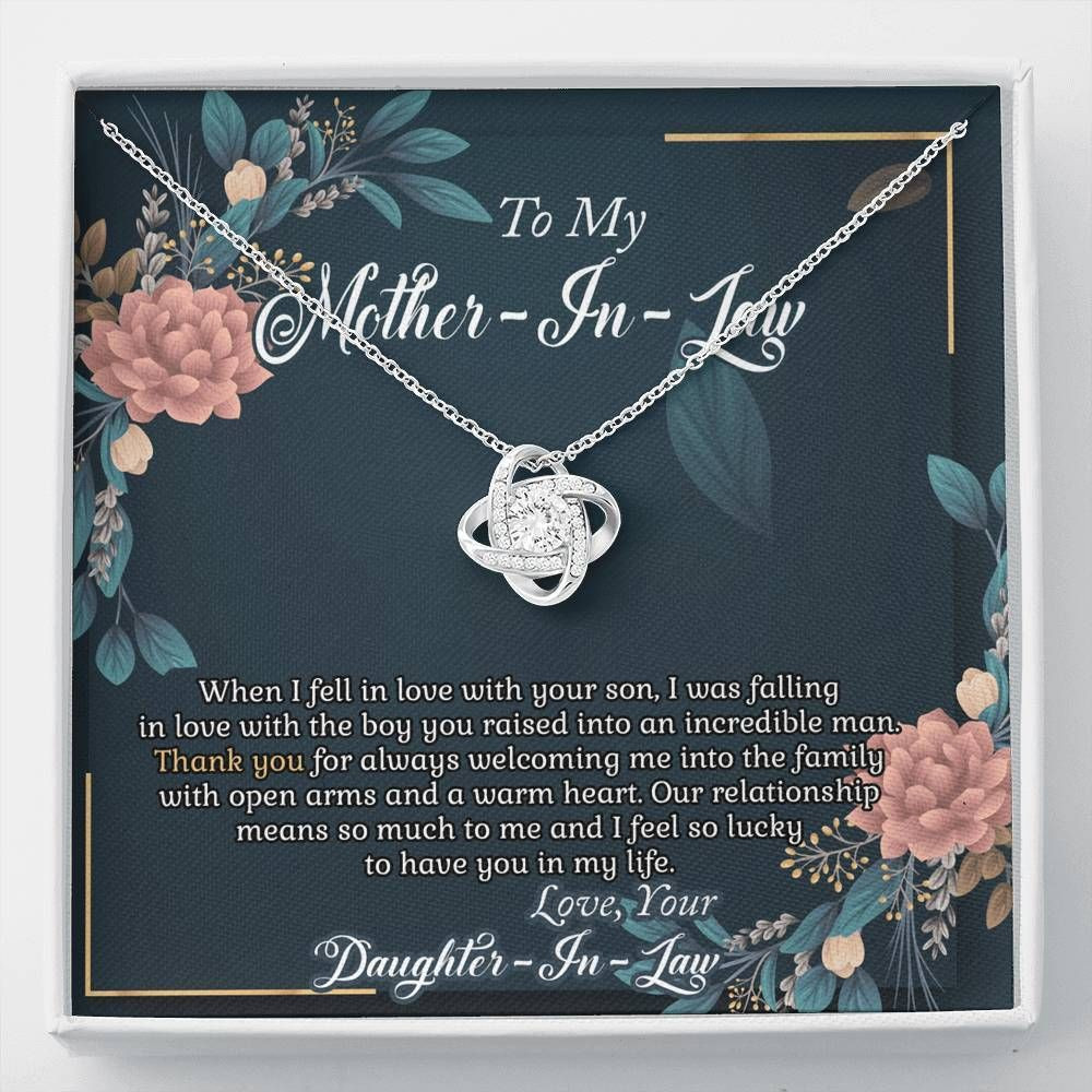 Gift For Mother In Law I Feel So Lucky To Have You In My Life Love Knot Necklace