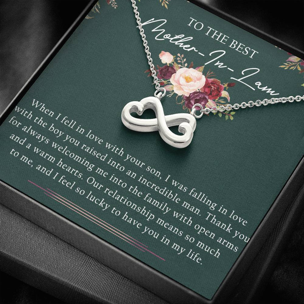 Gift For Mother In Law I Fell In Love With Your Son Infinity Heart Necklace