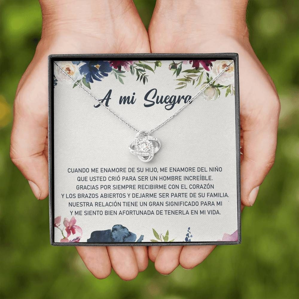 Gift For Mother In Law I Will Love Your Son With All Of My Heart Love Knot Necklace