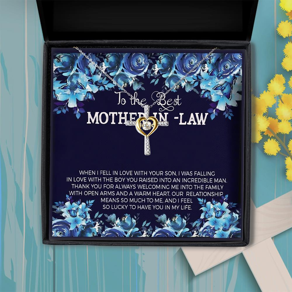 Gift For Mother In Law So Lucky Have To You In My Life Cross Dancing Necklace