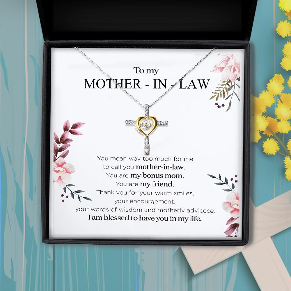 Gift For Mother In Law Thank You For Your Warm Smiles Cross Dancing Necklace