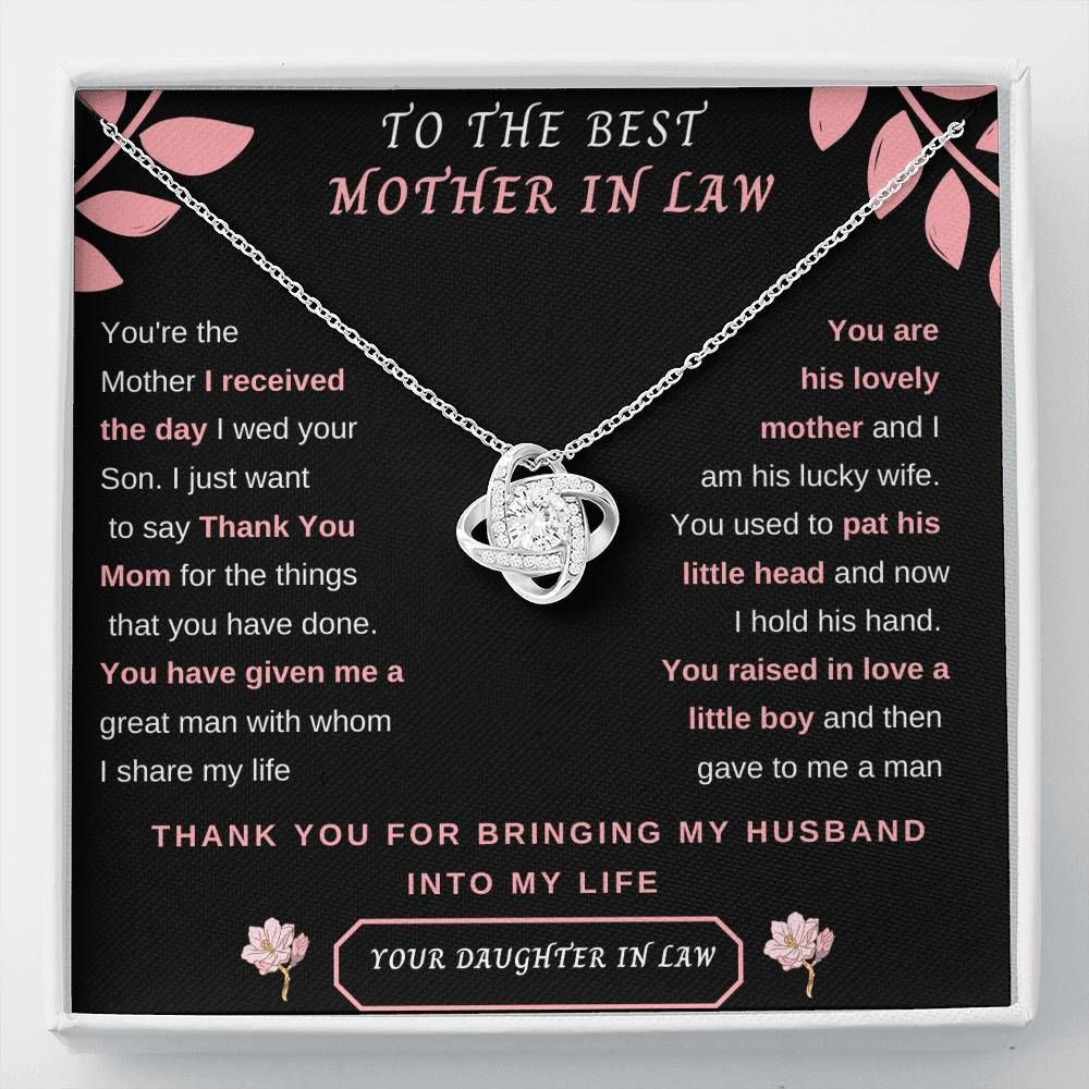 Gift For Mother In Law You’re The Mother I Received The Day Love Knot Necklace